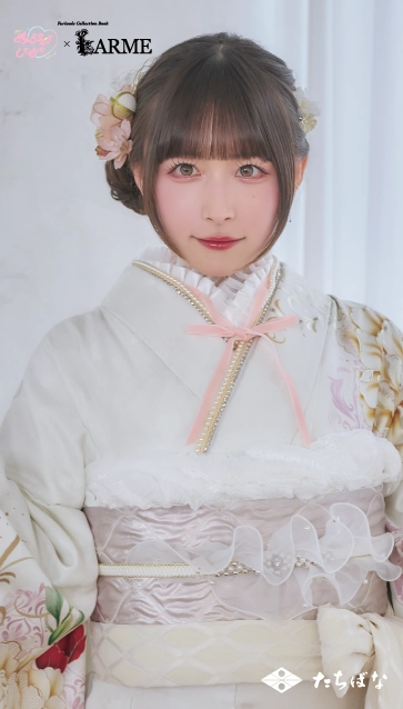 きゅるして×LARME（ラルム）の振袖-白|ハタチ記念の新作振袖ご紹介　KYU-020