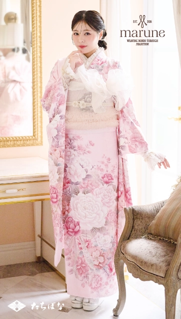 marune-ピンク|ハタチ記念の新作振袖ご紹介　M-608