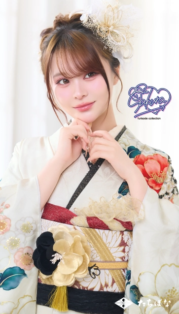 “Sakura(さくら)”ちゃんの振袖-ベージュ|ハタチ記念の新作振袖ご紹介　SAF-23