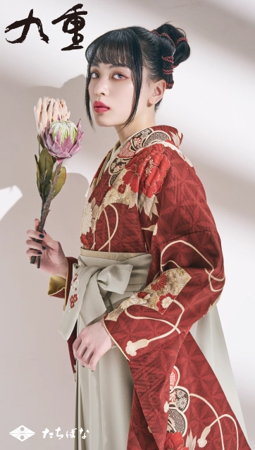 “九重”の卒業式袴レンタル｜卒業式の袴ご紹介　KN-54