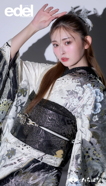 “Edel×古川優奈（ゆうちゃみ）”の振袖-白｜成人記念の新作振袖ご紹介　E-701