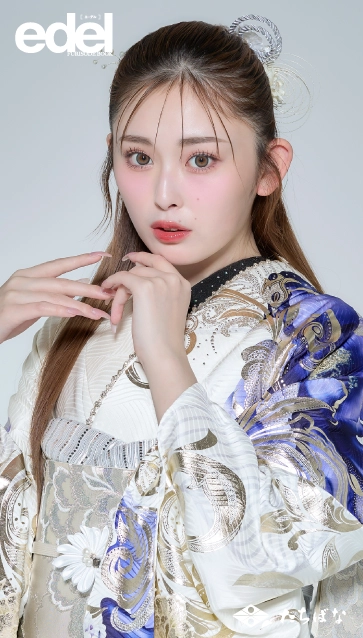 “Edel×古川優奈（ゆうちゃみ）”の振袖-白｜成人記念の新作振袖ご紹介　E-704