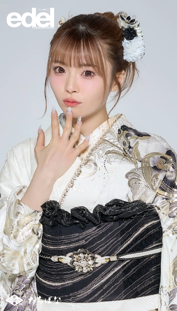 “Edel×ゆい小池（ゆいちゃみ）”の振袖-白｜成人記念の新作振袖ご紹介　E-706