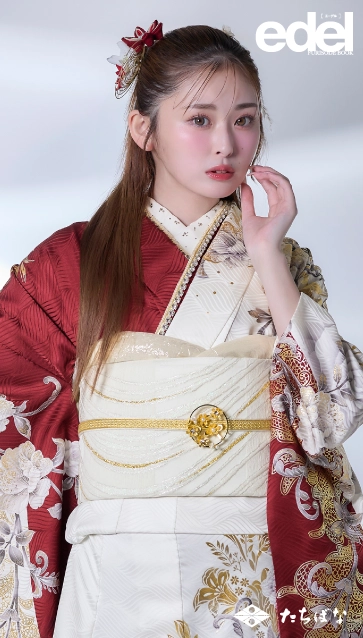 “Edel×古川優奈（ゆうちゃみ）”の振袖-白｜成人記念の新作振袖ご紹介　E-710