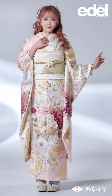 “Edel×大木美里亜（みりちゃむ）”の振袖-ピンク｜成人記念の新作振袖ご紹介　E-712