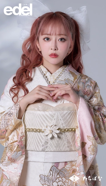 “Edel×大木美里亜（みりちゃむ）”の振袖-白｜成人記念の新作振袖ご紹介　E-714