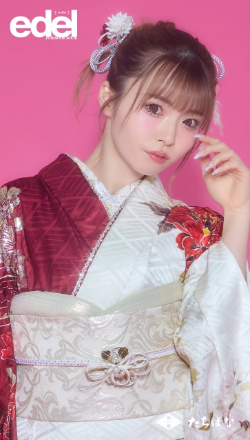 “Edel×ゆい小池（ゆいちゃみ）”の振袖-白｜成人記念の新作振袖ご紹介　E-715