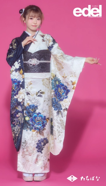 “Edel×ゆい小池（ゆいちゃみ）”の振袖-白｜成人記念の新作振袖ご紹介　E-716
