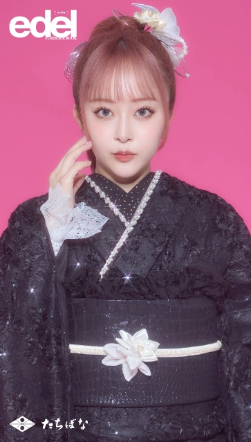 “Edel×大木美里亜（みりちゃむ）”の振袖-黒｜成人記念の新作振袖ご紹介　E-719