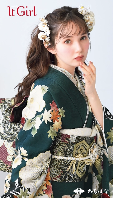 マーシュ彩ちゃん”着用の振袖-緑｜成人記念の新作振袖ご紹介 IT-