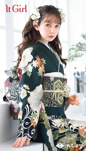 マーシュ彩ちゃん”着用の振袖-緑｜成人記念の新作振袖ご紹介 IT-