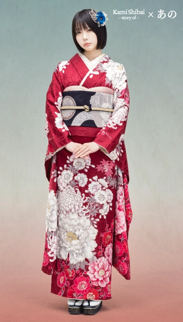 “Kami Shibai-story of- ano”の振袖-赤｜成人記念の新作振袖ご紹介　ANO-408