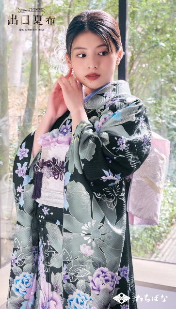 “出口夏希”ちゃんの振袖-黒|成人記念の新作振袖ご紹介 DN-203