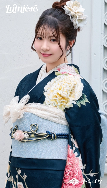 “星乃夢奈×Lumiere”の振袖-紺|成人記念の新作振袖ご紹介 LF-26