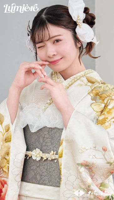 “星乃夢奈×Lumiere”の振袖-ベージュ|成人記念の新作振袖ご紹介 LF-29