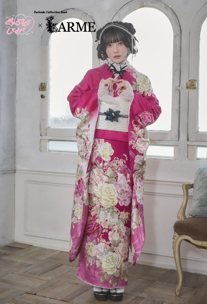 ピンク 振袖 きゅるりんてしてみて×LARME kyu-001のサムネイル　｜【公式】たちばな・シャレニー