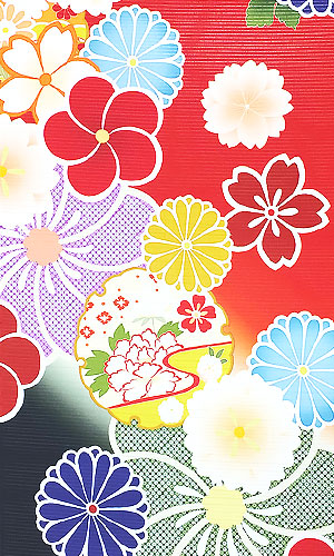 夏の成人式におすすめの赤系夏振袖・絽振袖レンタルプラン 柄【たちばな・シャレニー】