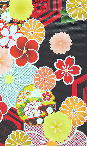 夏の成人式におすすめの黒系夏振袖・絽振袖レンタルプラン 柄【たちばな・シャレニー】