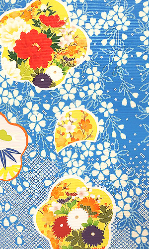 夏の成人式におすすめの青系夏振袖・絽振袖レンタルプラン 柄【たちばな・シャレニー】