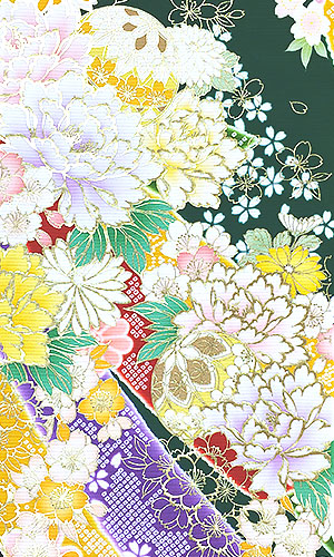 夏の成人式におすすめの緑系夏振袖・絽振袖レンタルプラン 柄【たちばな・シャレニー】